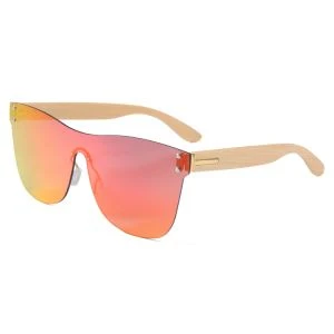 Oversize Rimless Bamboo Temple Sunglasses